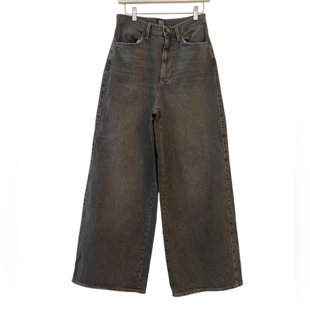 BDG Urban Outfitters Washed Black A-WIDE LEG  high Rise grunge baggy Jeans SZ 28 - Picture 2 of 7